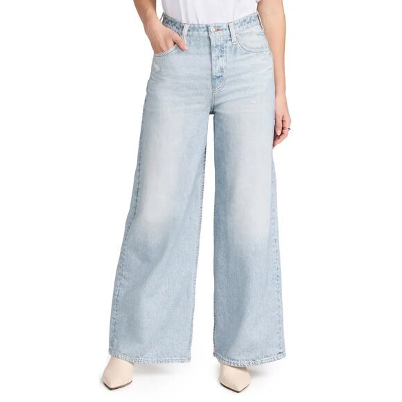 rag & bone Sofie Miramar Sweatpant Ankle Faux Wide Leg Jeans Light Distressed 25 - Picture 1 of 8